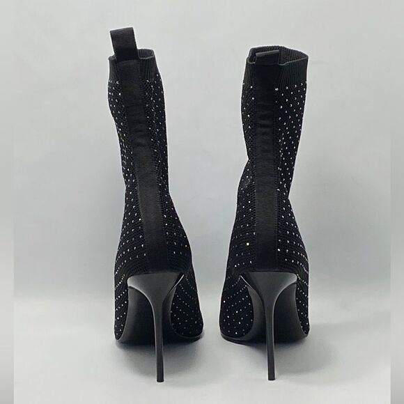 Balmain Skye Knit Crystal Ankle Boots size 40 - Picture 7 of 13